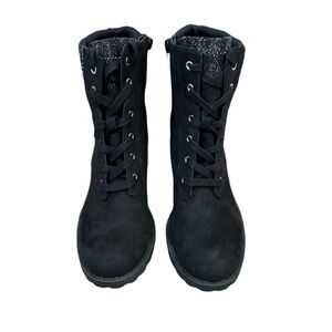 NEW Sun + Stone Womens Romina Black Boots | Size 9.5 | Zip & Lace-up Closure